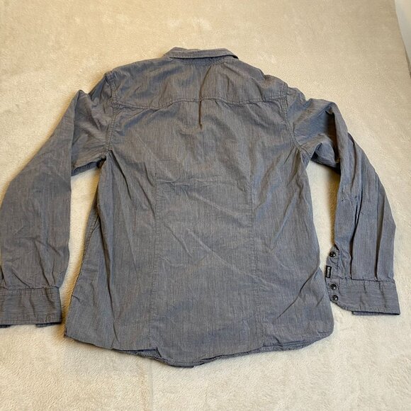 Buffalo David Bitton Mens Striped Button-Up Shirt S Blue Long Sleeve Cotton Casu - Picture 12 of 12